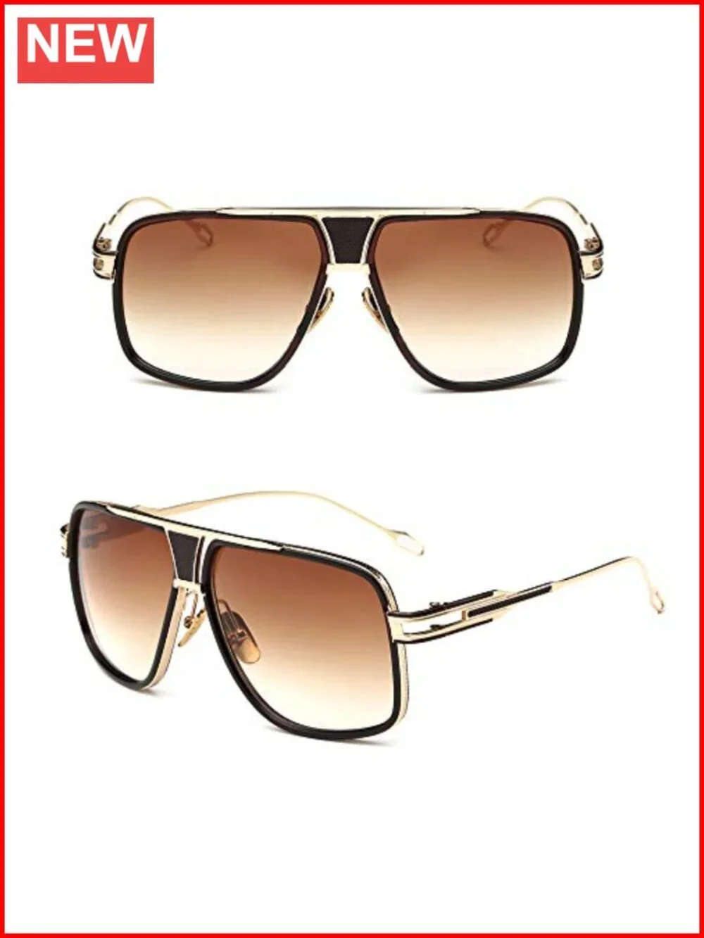 Aviator Sunglasses UV Protection Oversized Retro Shades Goggle Alloy